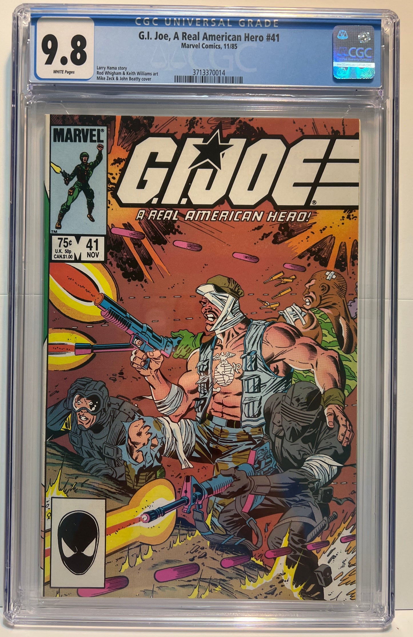 GI Joe A Real American Hero #41 CGC 9.8 Marvel Comics 1985 White Pages