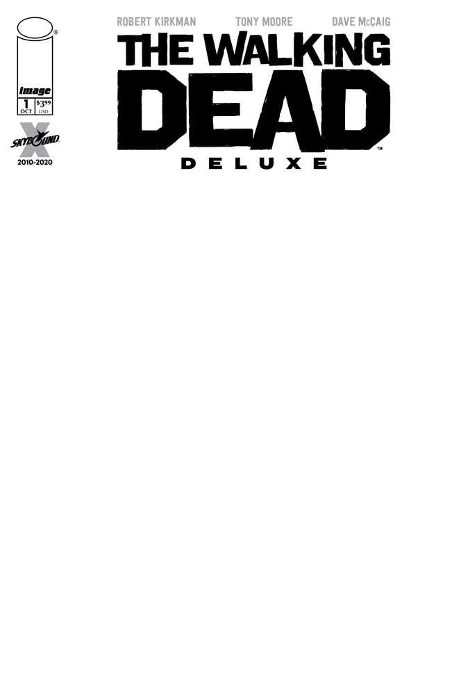 Walking Dead Deluxe #1 Cover F Blank Sketch Cover (Mature)