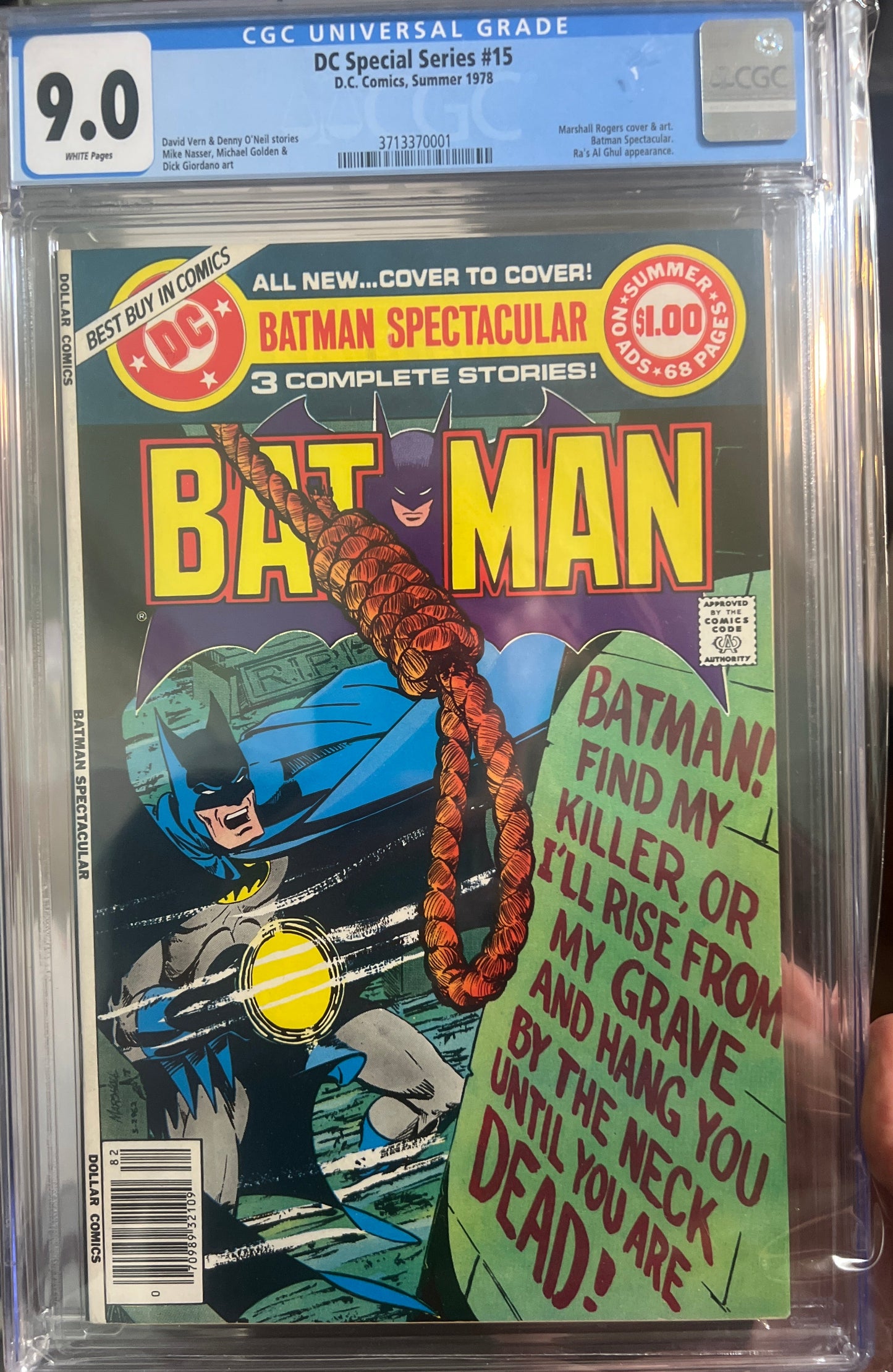 DC Special Series #15 BATMAN 1978 CGC 9.0