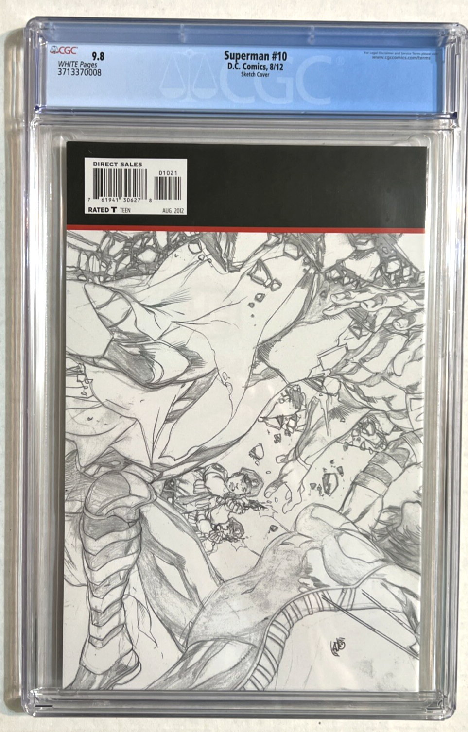 SUPERMAN NEW 52 #10 CGC 9.8 1:25 REIS SKETCH VARIANT DC COMICS 2012