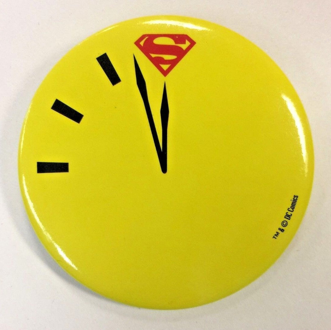 DOOMSDAY CLOCK PIN BUTTON 2 1/4" DIAMETER DC COMICS PROMO NEW UNUSED