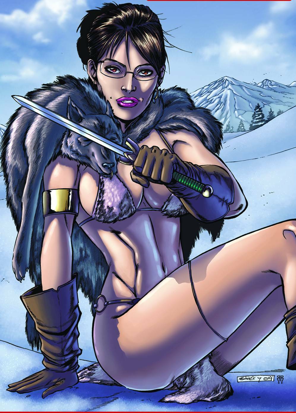 BARACK THE BARBARIAN #1 SARAH PALIN COVER RED SARAH NM 1ST PRINT DDP 2009