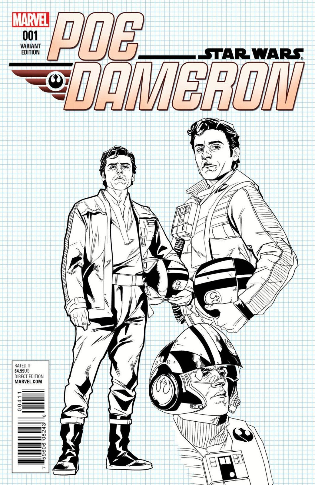 STAR WARS POE DAMERON #1 NOTO DESIGN VARIANT MARVEL COMICS 2016