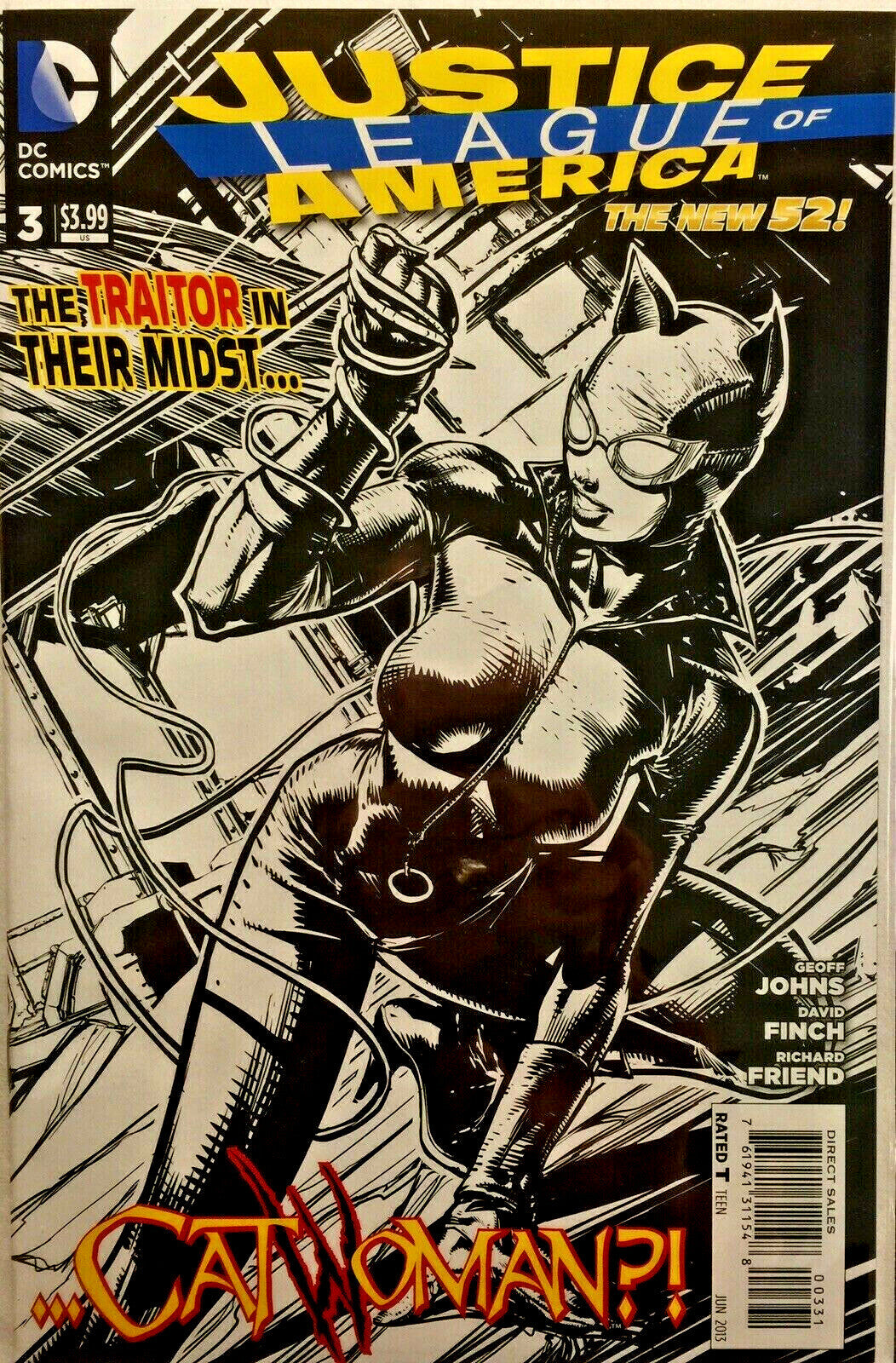 JUSTICE LEAGUE OF AMERICA #3 NEW 52 JOHNS FINCH NM 1ST PRINT 1:100 VARIANT COVER
