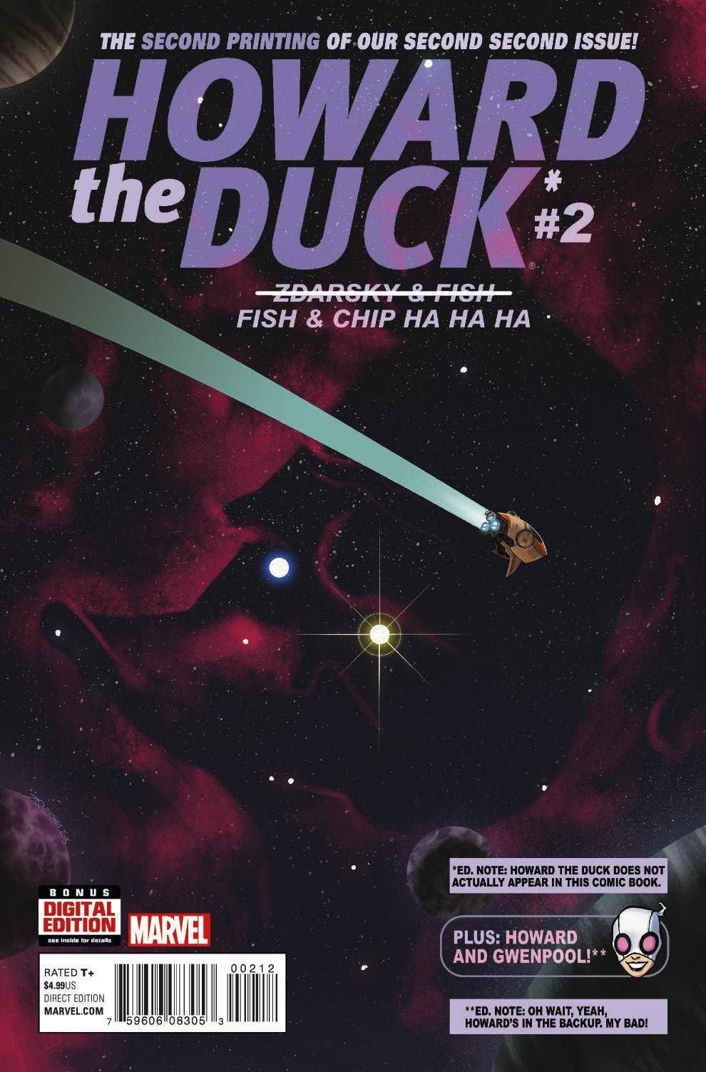 HOWARD THE DUCK #2 NM 2ND PRINT 2015 MARVEL COMICS