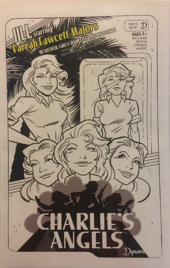 SDCC 2018 CHARLIE'S ANGELS #1 SAN DIEGO COMIC CON B&W VARIANT NM JOHN LAYMAN