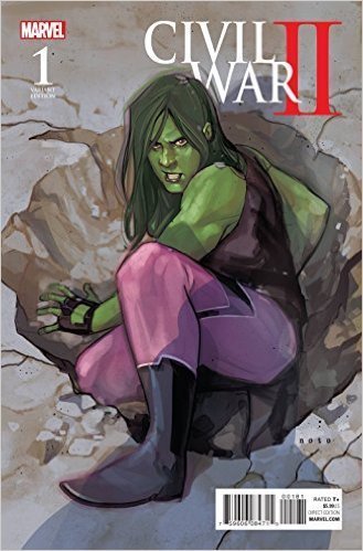 CIVIL WAR II #1 NOTO SHE- HULK VARIANT BRIAN MICHEAL BENDIS MARVEL NM 1st PRINT