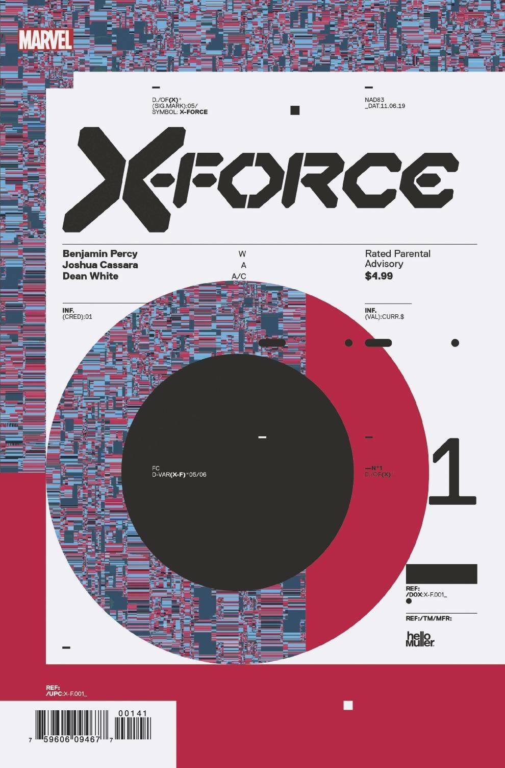 X-FORCE #1 MULLER DESIGN VARIANT DX MARVEL NM 1ST PRINT 2019