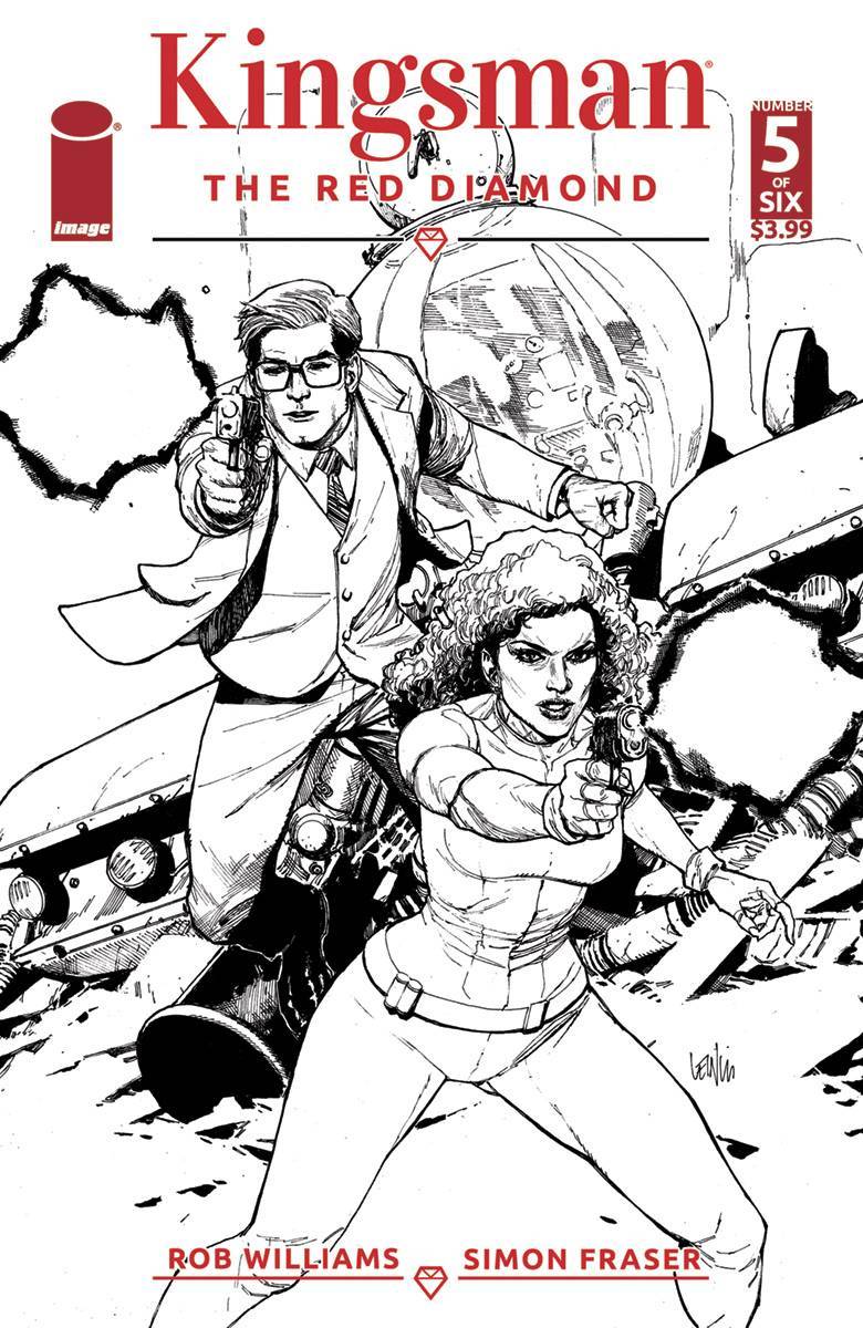 KINGSMAN RED DIAMOND #5 OF 6 COVER B B&W YU VARIANT IMAGE COMICS NM