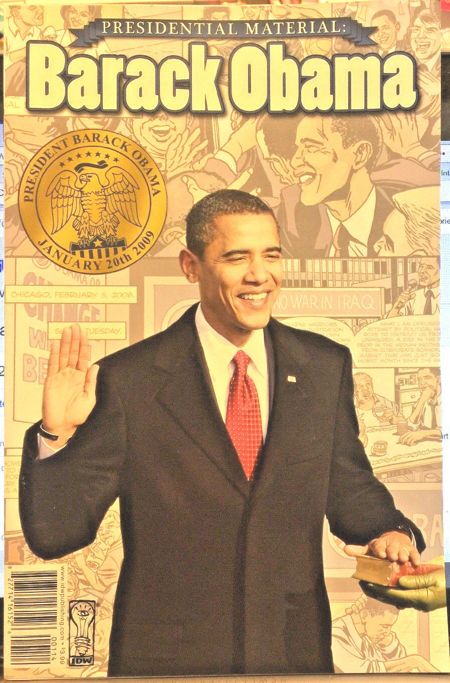 BARACK OBAMA PRESIDENTIAL MATERIAL #1 4th PRINT VARIANT GOLD SEAL NM-