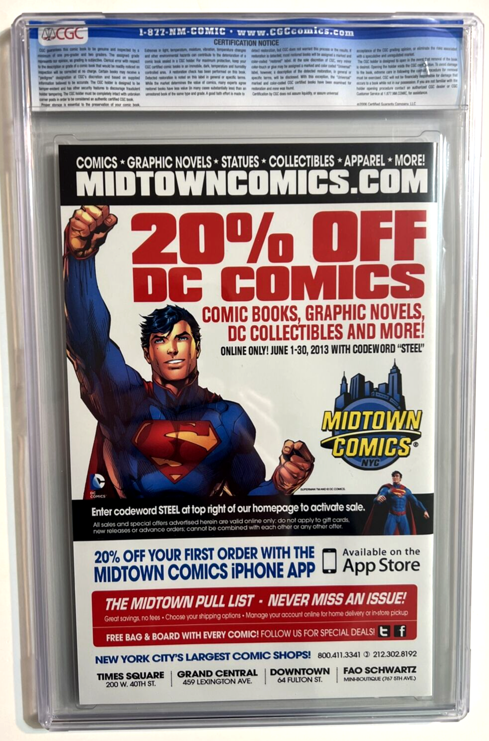 SUPERMAN UNCHAINED #1 CGC 9.8 SAN DIEGO COMIC CON VARIANT SDCC DC COMICS 2013