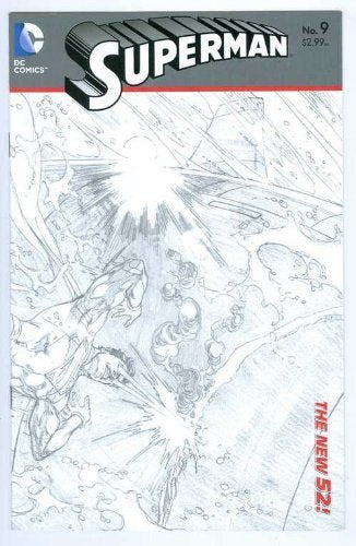 SUPERMAN VOL.3 #9 "BLACK & WHITE SKETCH VARIANT" PEREZ NM 1ST PRINT