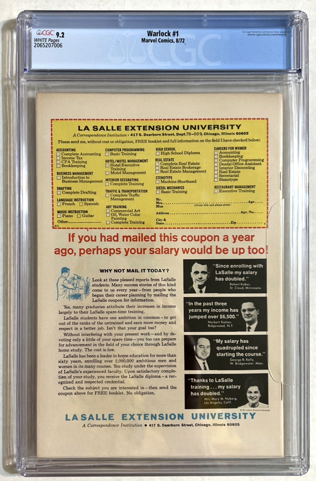 WARLOCK #1 CGC 9.2 MARVEL COMICS 1972 BRONZE AGE ORIGIN WHITE PAGES