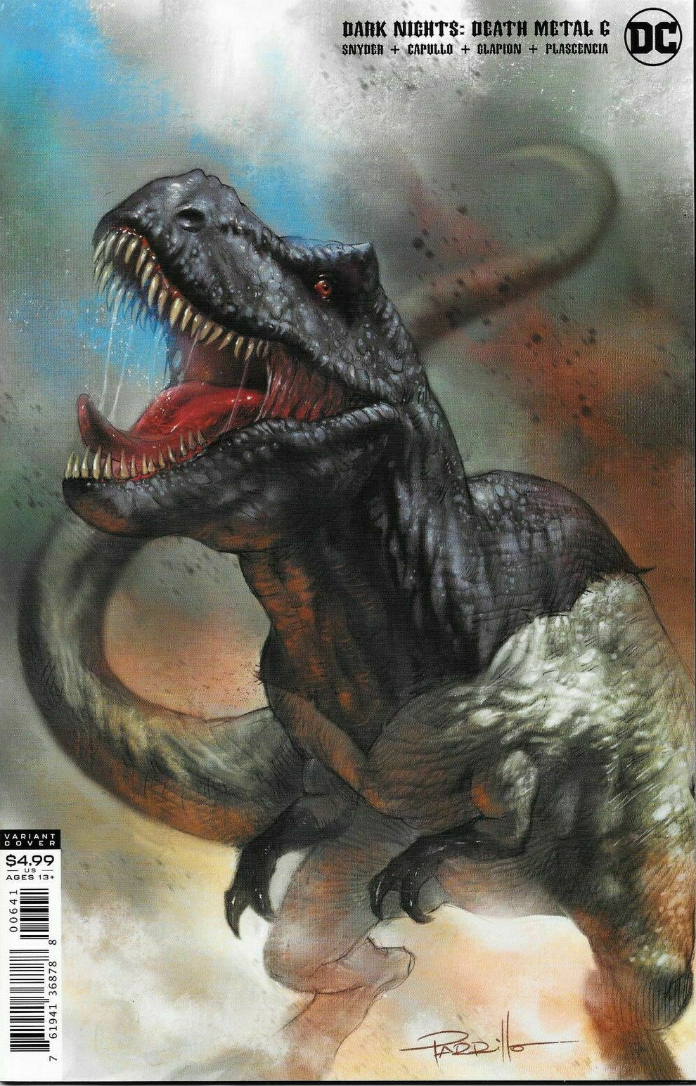 DARK NIGHTS DEATH METAL #6 1ST PRINT DC 2020 NM VARIANT COVER Parrillo B-Rex