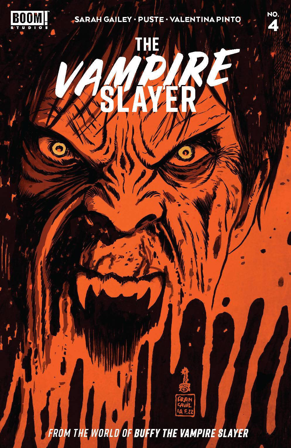 THE VAMPlRE SLAYER #4 BLOOD RED FRANCAVILLA VARIANT BUFFY BOOM STUDIOS 2022 NM