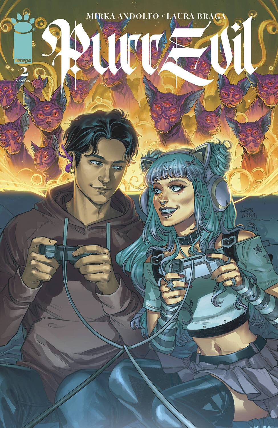 PURR EVIL #2 BRAGA COVER MIRKA ANDOLFO LAURA BRAGA IMAGE COMICS 2023