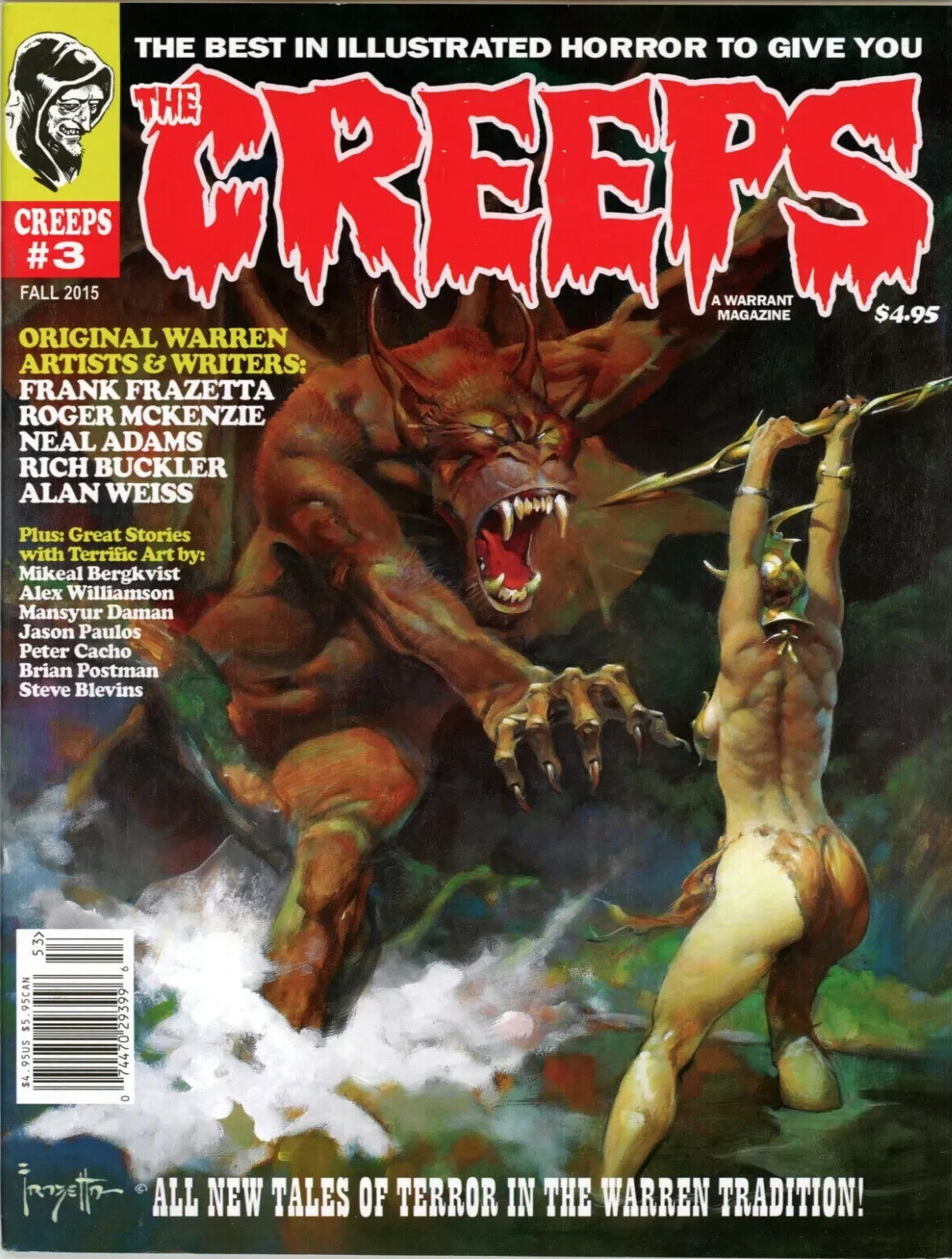 CREEPS #3 RICH SALA FRANK FRAZETTA COVER NM 1st PRINT WARRANT MAGAZINE