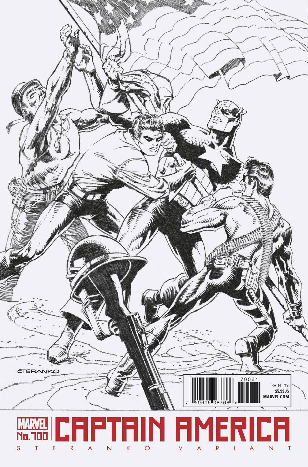 CAPTAIN AMERICA #700 STERANKO B&W VARIANT LEGACY MARVEL NM