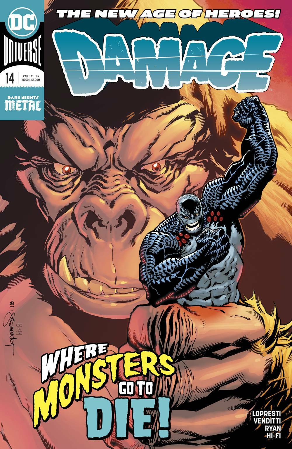 DAMAGE #14 MAIN COVER DC NM 1ST PRINT 2019