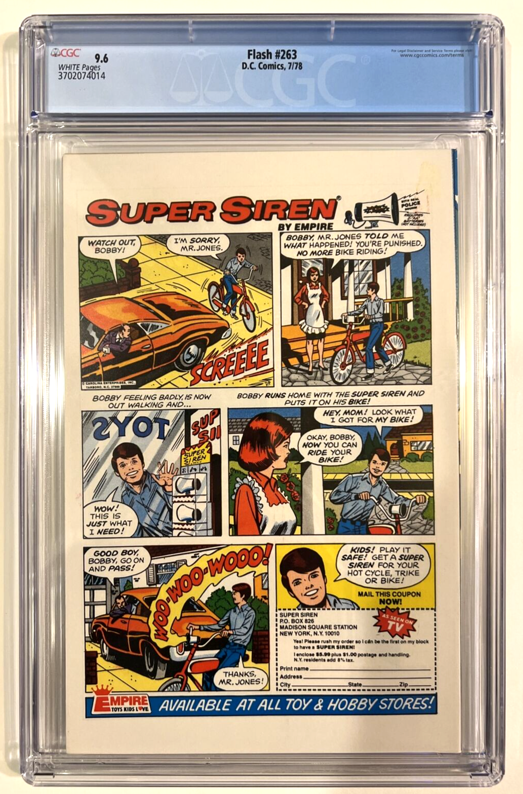 FLASH #263 CGC 9.6 DC COMICS 1978 BRONZE AGE HIGH GRADE WHITE PAGES