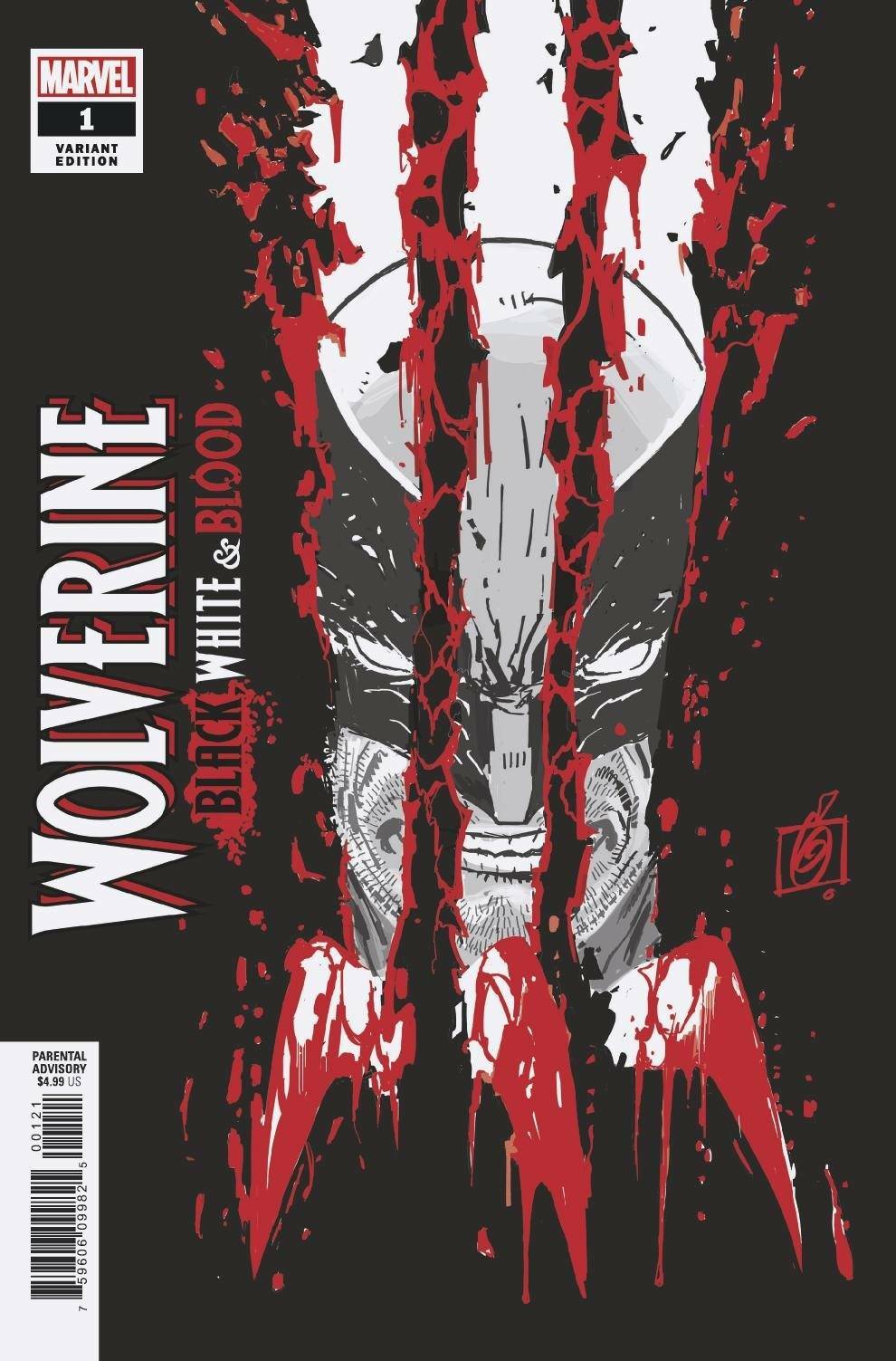 WOLVERINE BLACK WHITE BLOOD #1 GARNEY VARIANT MARVEL NM 2020