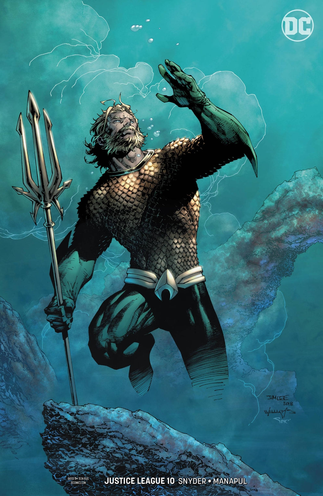 JUSTICE LEAGUE #10 VARIANT DROWNED EARTH 2018 DC NM FIRST PRINT