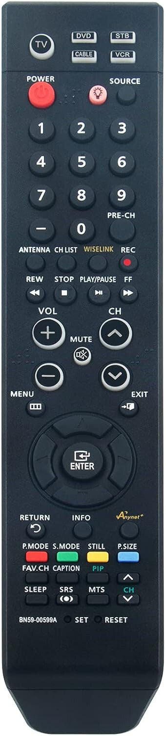Samsung BN59-00599A TV Remote Control w/ DVD Cable STB VCR Anynet+ Tested Works