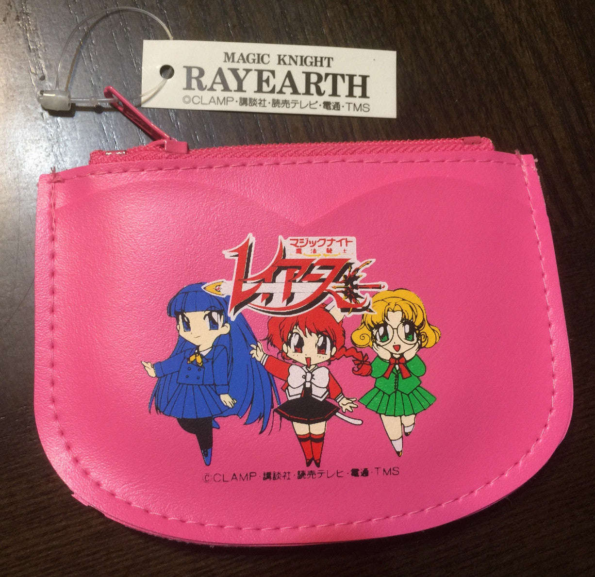 MAGIC KNIGHT RAYEARTH CLAMP COIN PURSE WALLET JAPAN IMPORT ORIGINAL 1995 PINK!