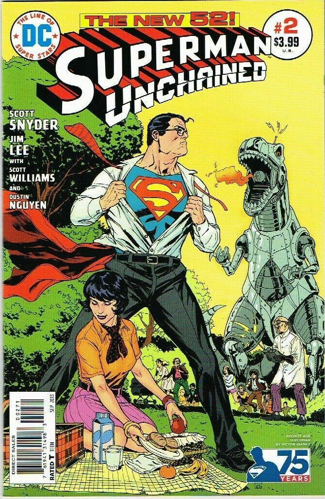 SUPERMAN UNCHAINED #2 NEW 52 1:50 BRONZE AGE VARIANT COVER EDITION NM 1ST PRINT
