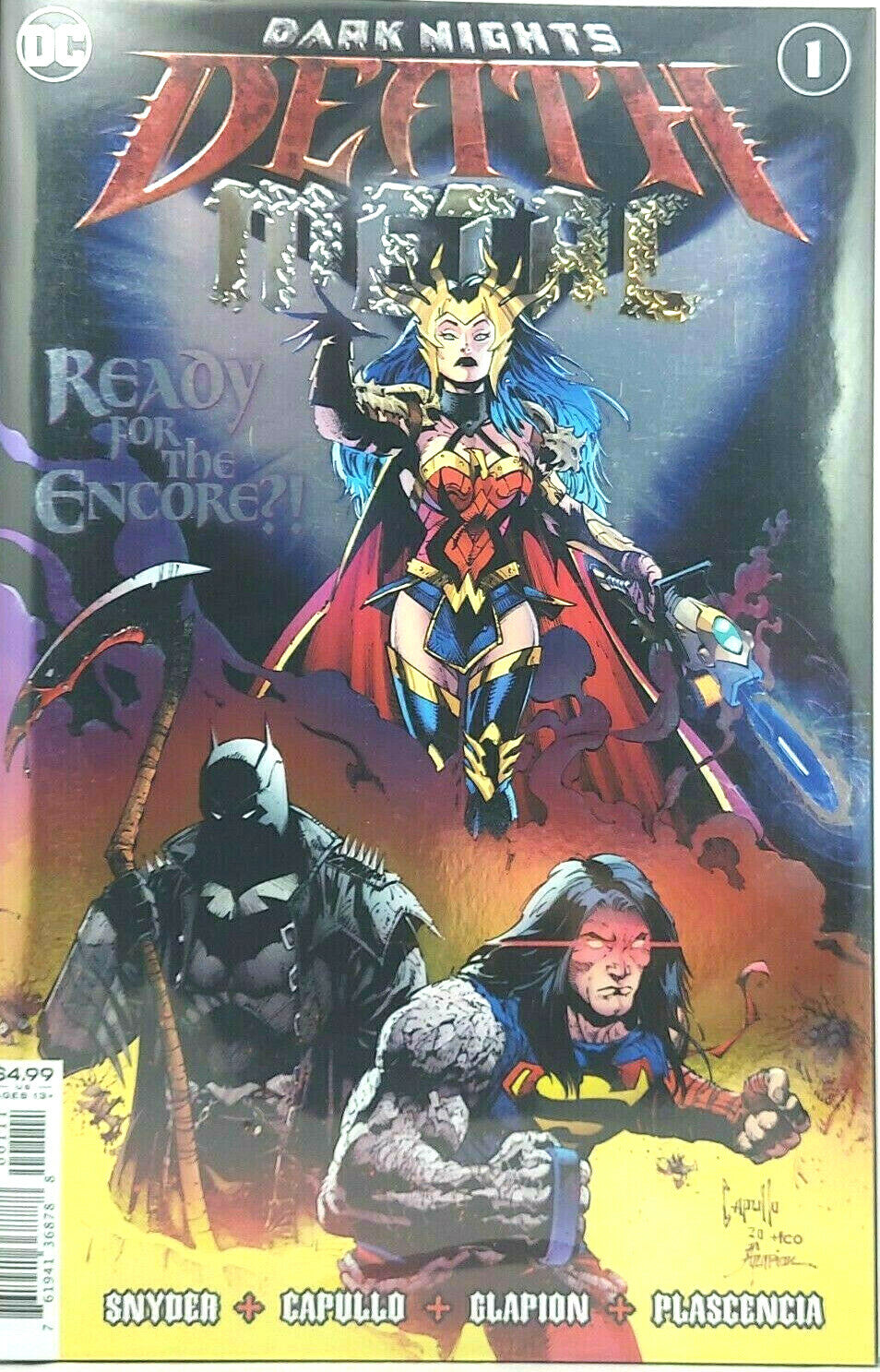 DARK NIGHTS DEATH METAL #1 DC COMICS SNYDER CAPULLA 1ST PRINT MAIN FOIL COVER NM