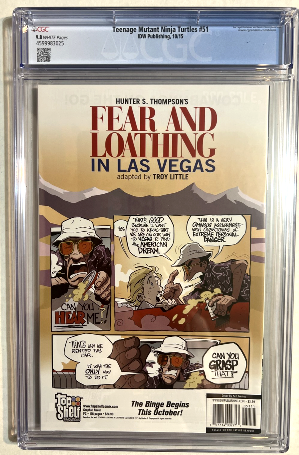 TEENAGE MUTANT NINJA TURTLES #51 TMNT CGC 9.8 WHITE PGS 1ST APP JENNIKA IDW 2015