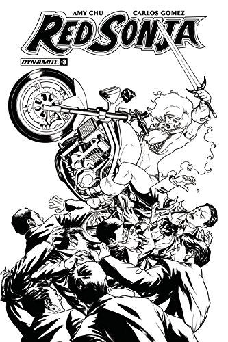 RED SONJA #3 COVER F 1-IN-20 BLACK AND WHITE VARIANT CARLOS E. GOM NM 1ST PRINT