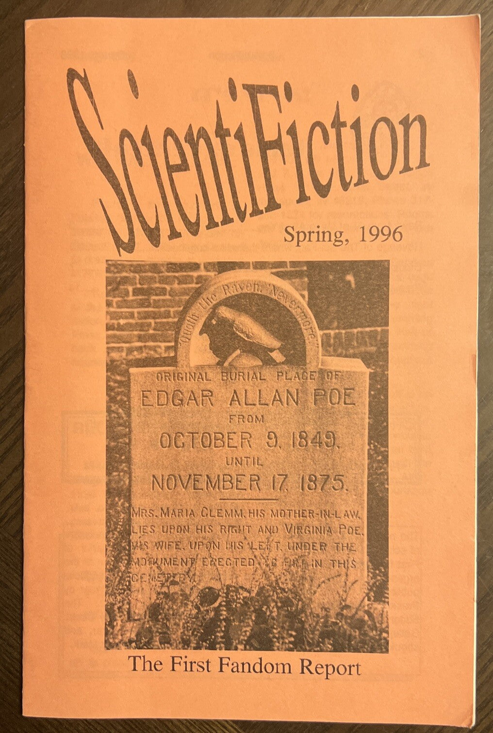 SCIENTIFICTION SCIENCE FICTION FANZINE SPRING 1996 RAY BEAM MARK SCHULZINGER