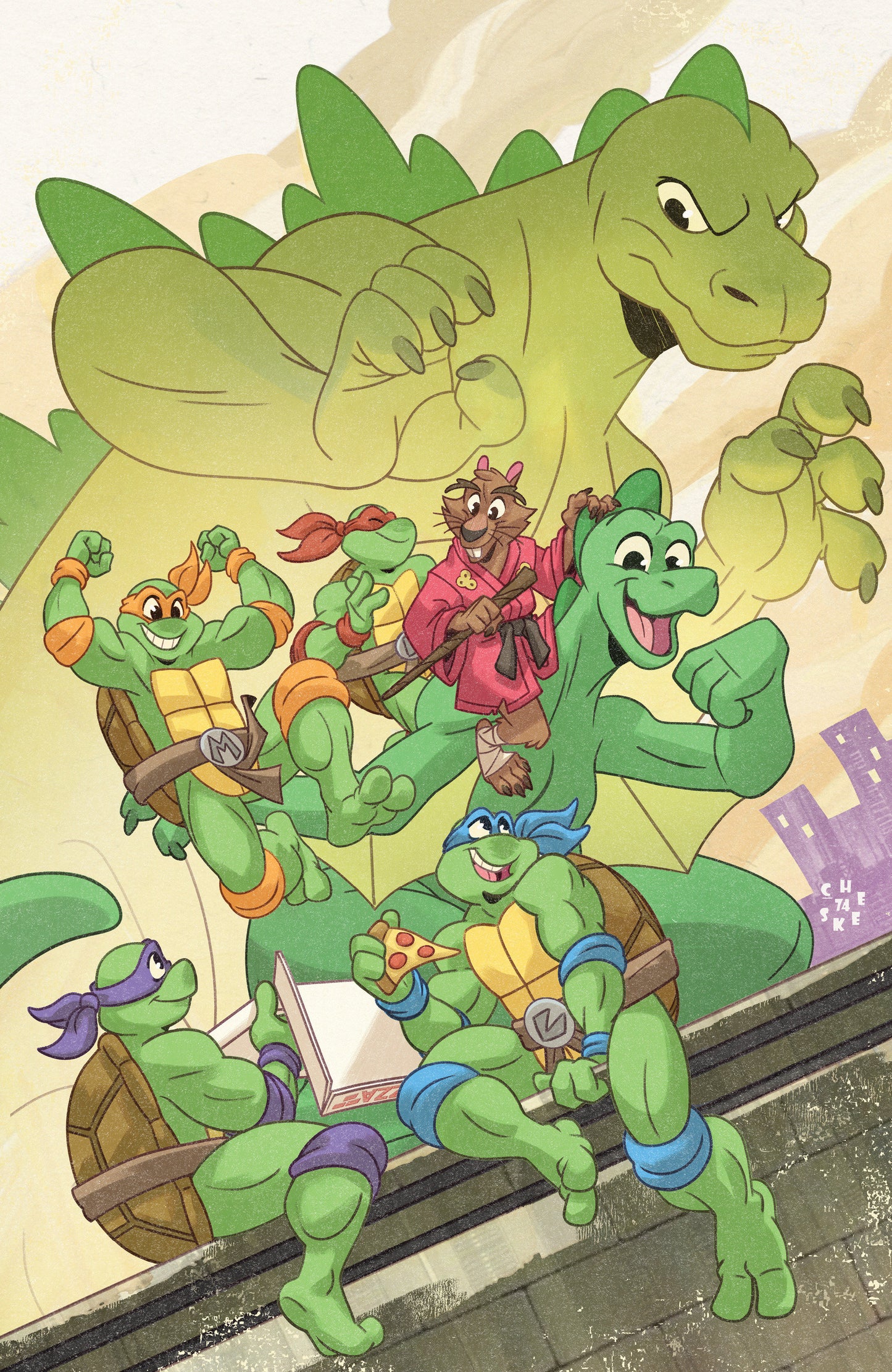 Teenage Mutant Ninja Turtles X Godzilla #1 Variant Ri 1:50 Galloway Full Art Virgin