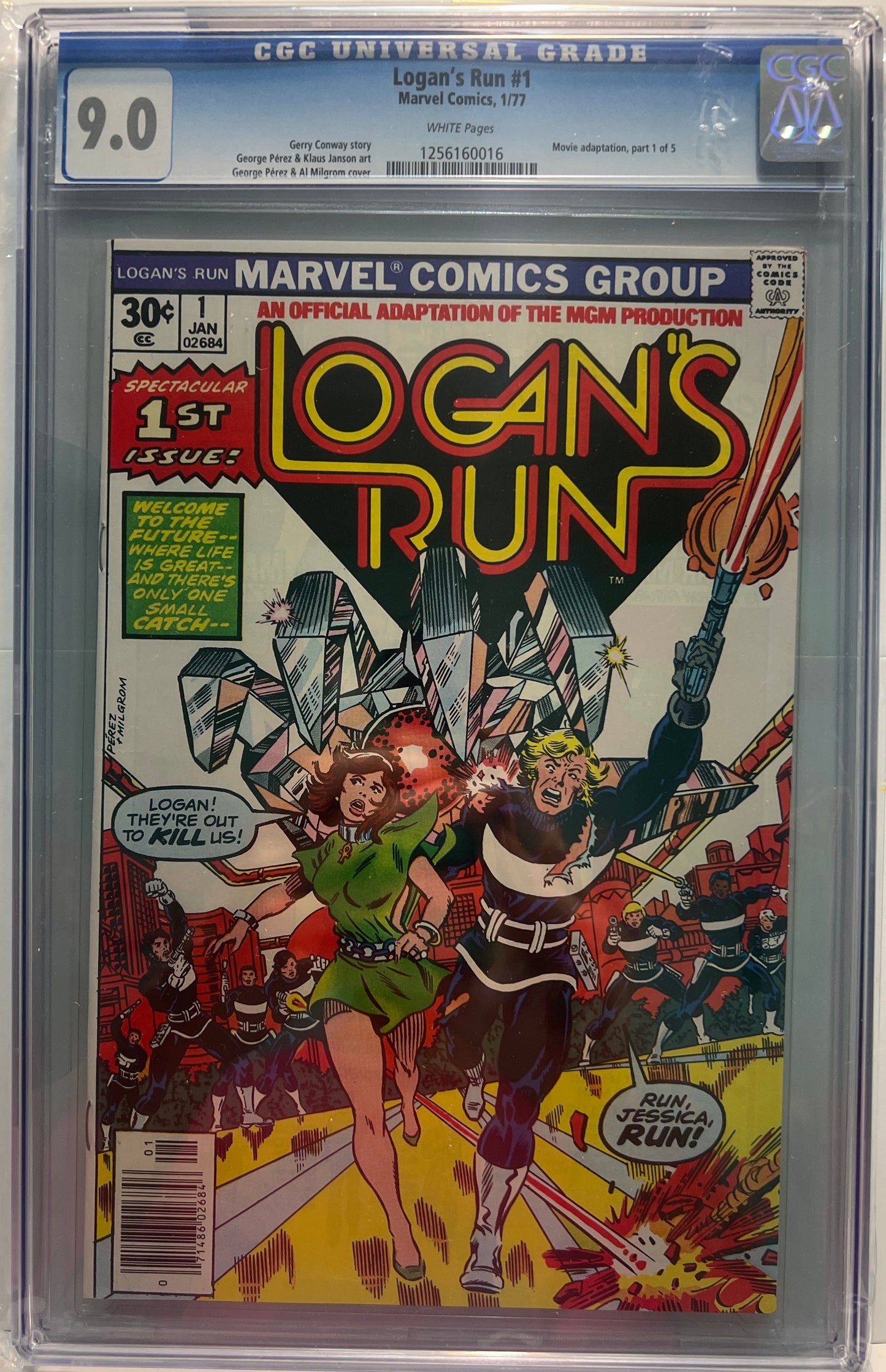 Logan's Run #1 CGC 9.0 Marvel 1977