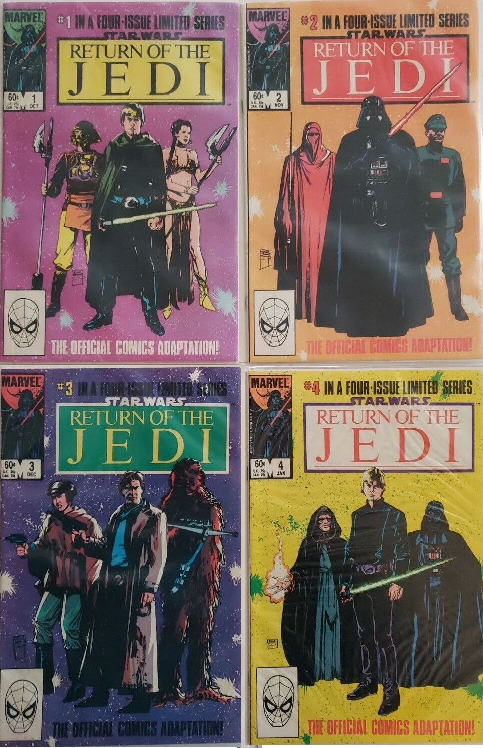 Return of the Jedi Star Wars Set 1-4 VFN+ 1983 MARVEL COMICS