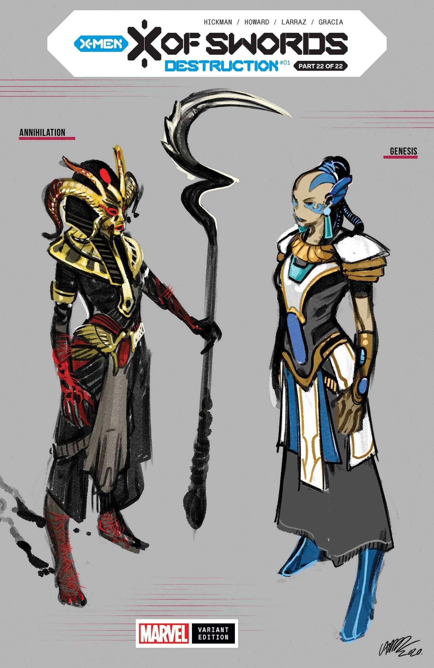 X OF SWORDS DESTRUCTION #1 LARRAZ DESIGN VARIANT 2020 NM XOS PT 22