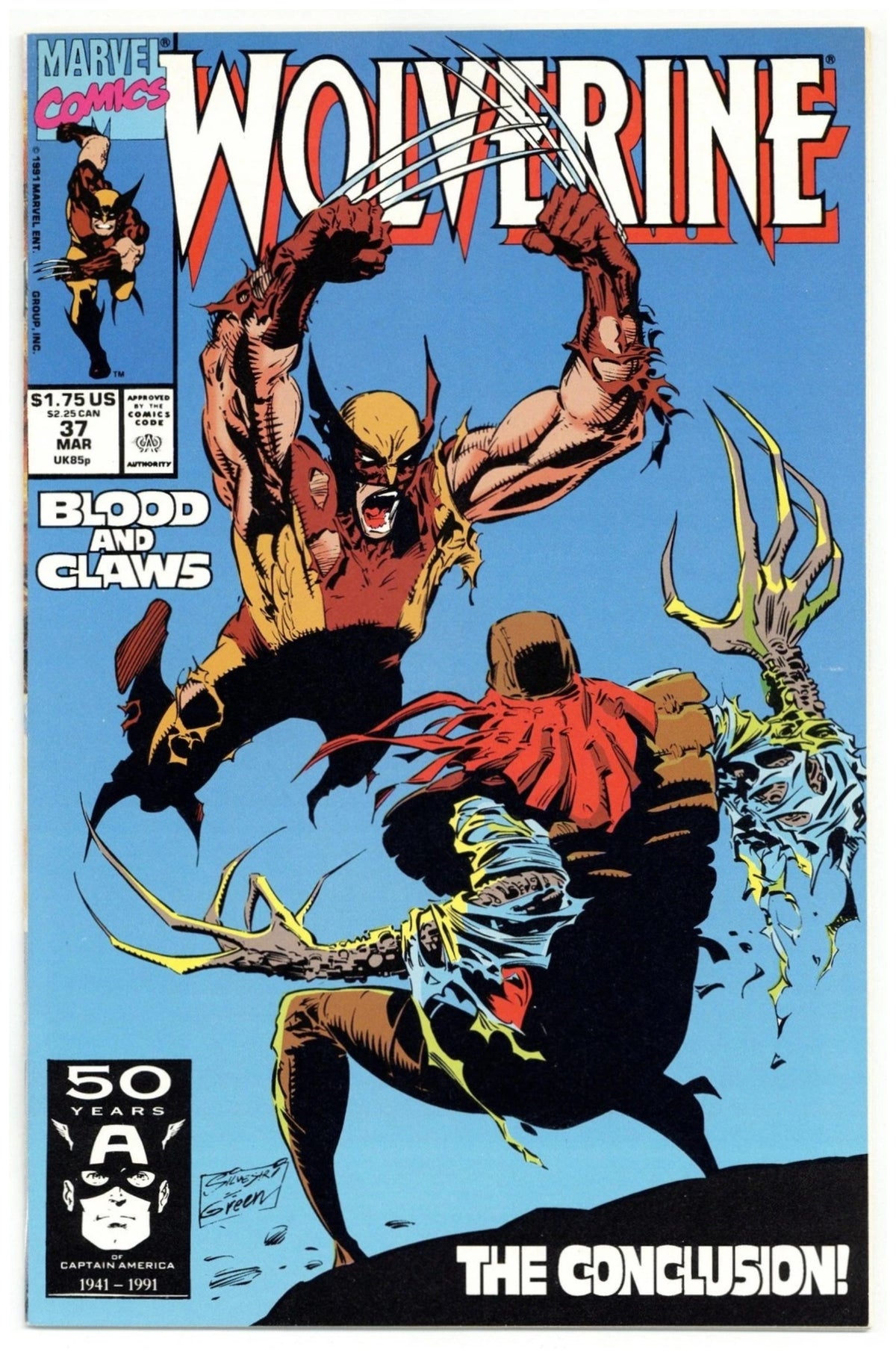 Wolverine #37 MARVEL COMICS Copper Age 1991 VF