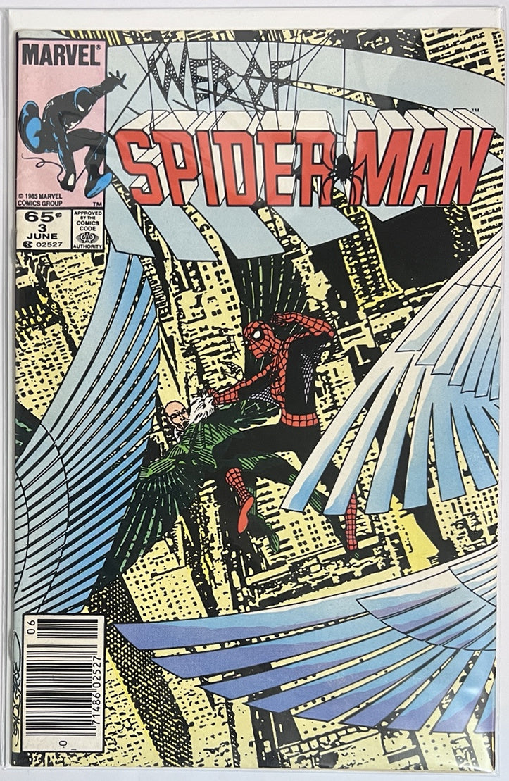 Web of Spider-Man #3 MARVEL COMICS Bronze Age 1985 VF- Newsstand Variant