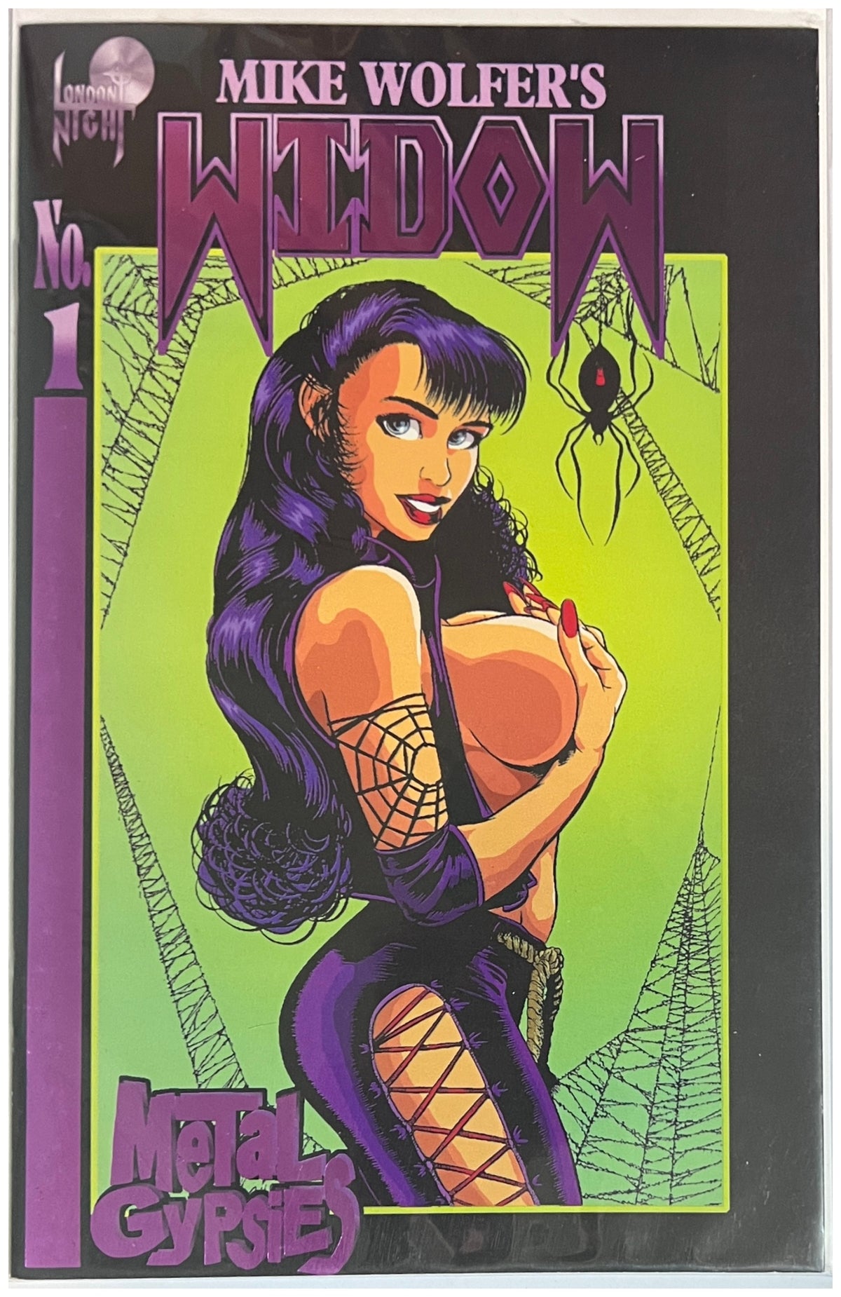 Widow: Metal Gypsies Purple Metal Variant #1 LONDON NIGHT STUDIOS Copper Age 1995 VF/NM