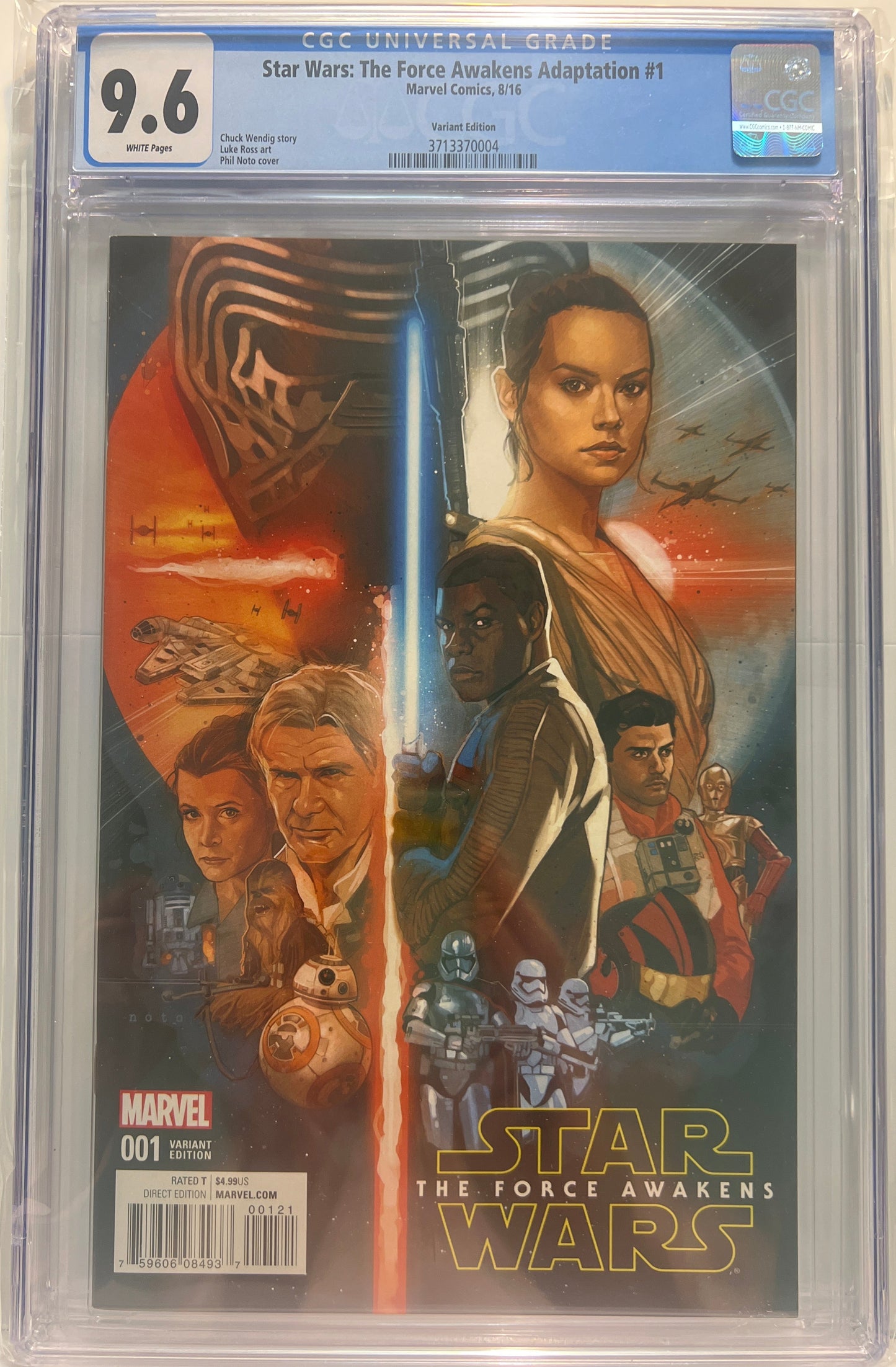 STAR WARS THE FORCE AWAKENS ADAPTATION 1 VARIANT CGC 9.6 PHIL NOTO COVER