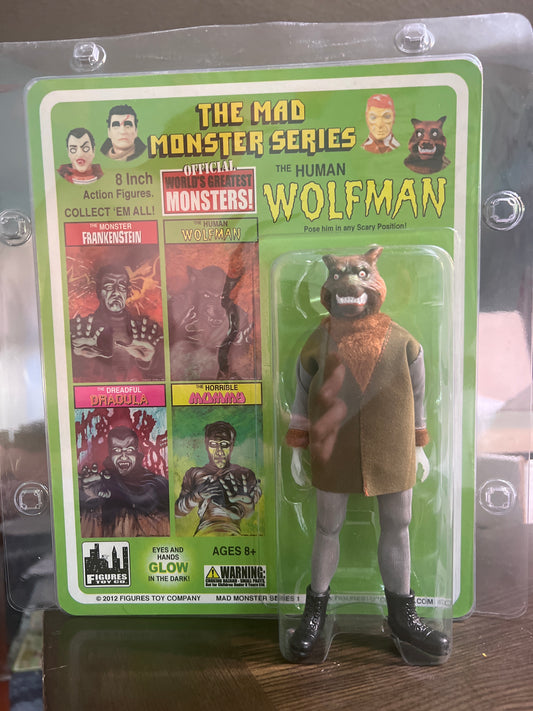 Mad Monsters The Monster Human Wolfman 8 inch action figure GLOW