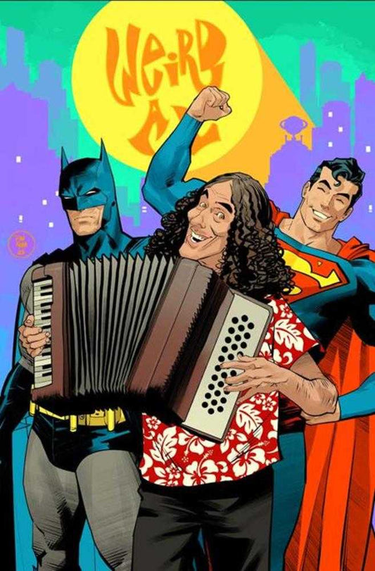 Batman Superman Worlds Finest #50 Cover G Dan Mora Weird Al Yankovic Cameo Card Stock Variant (SuperMegaAwesome)