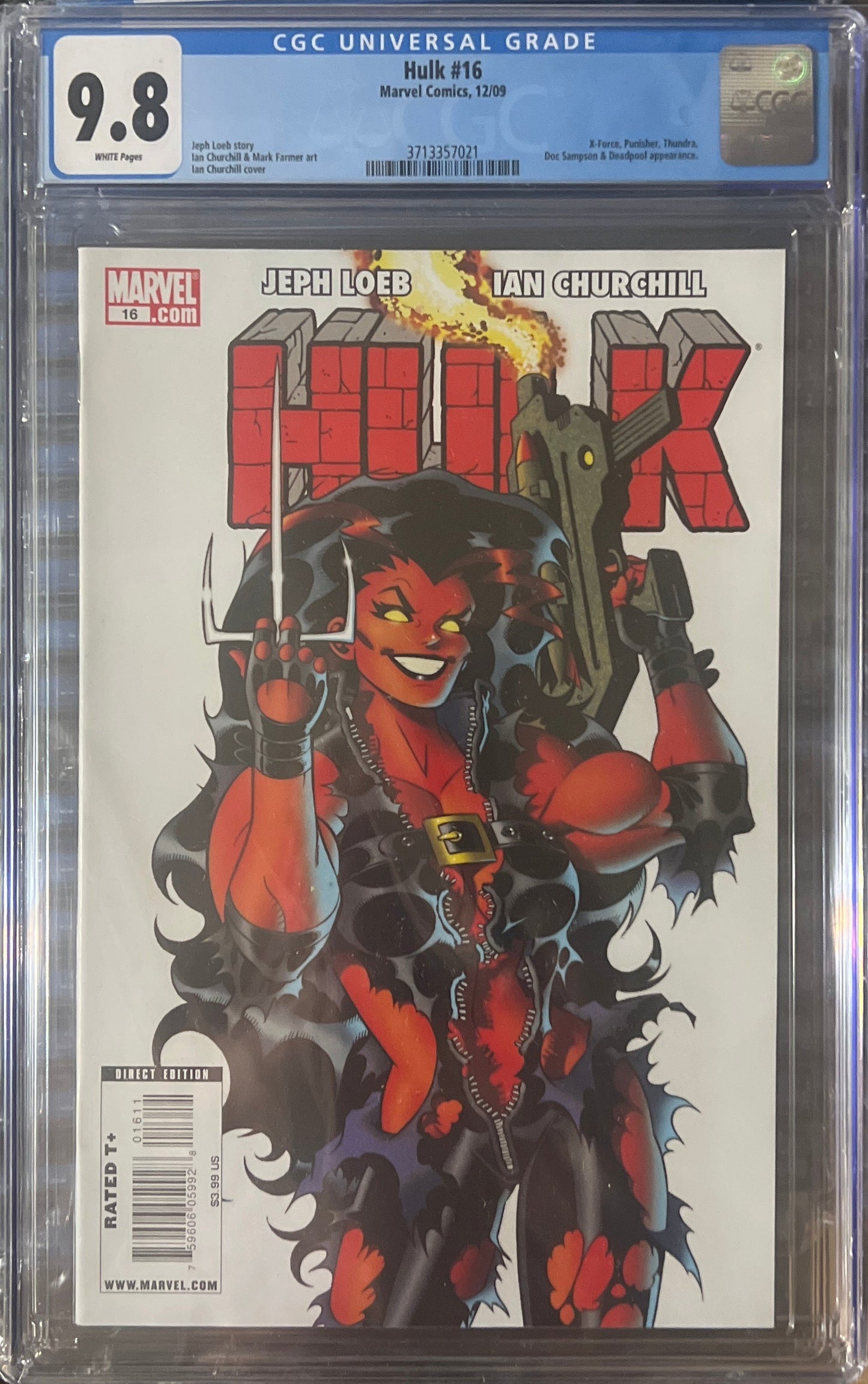 Hulk #16 CGC 9.8 1st Red She-Hulk 1st print 2009