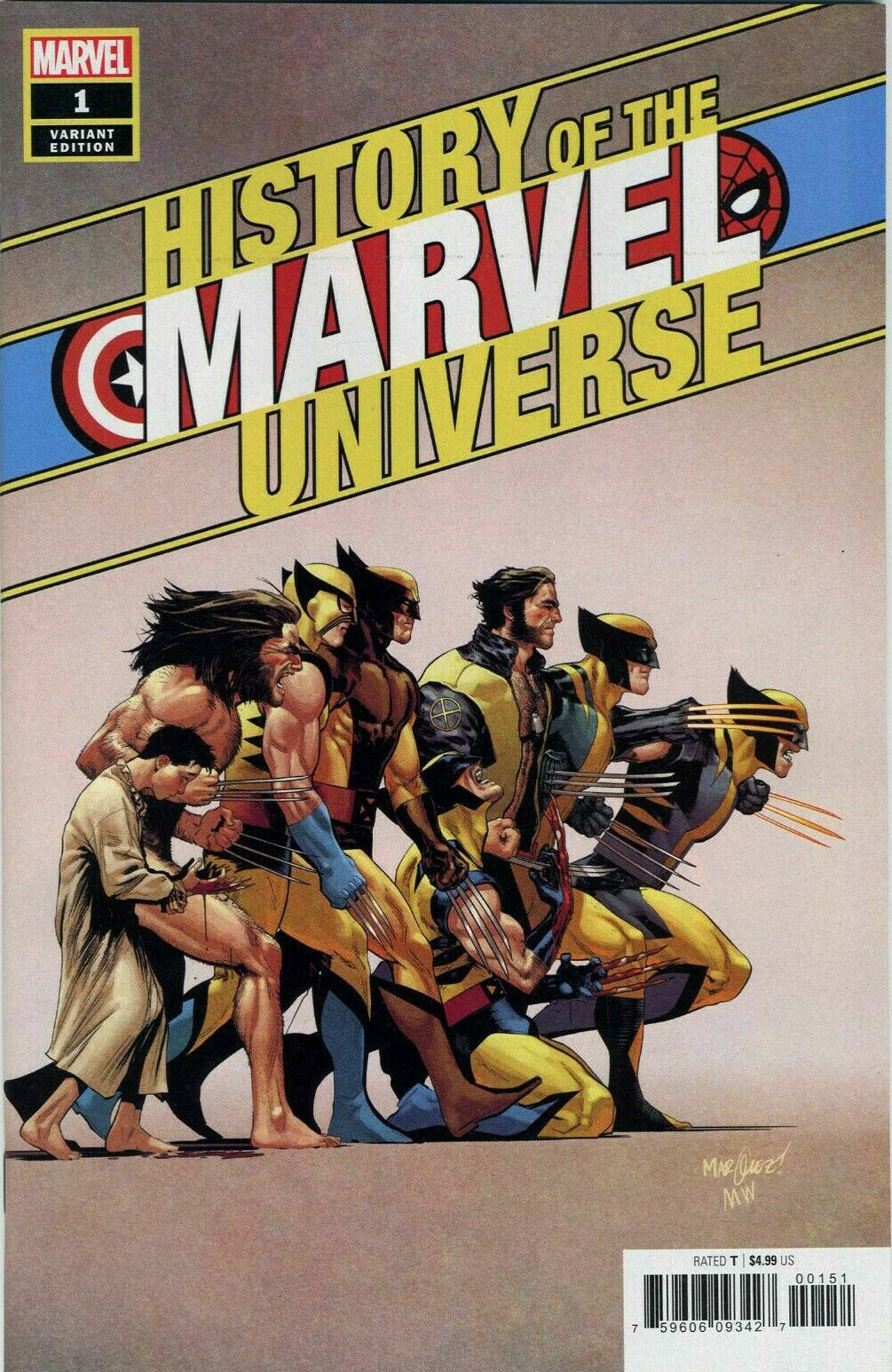 HISTORY OF THE MARVEL UNIVERSE #1 1:50 MARQUEZ VARIANT NM 1ST PRINT MARVEL 2019