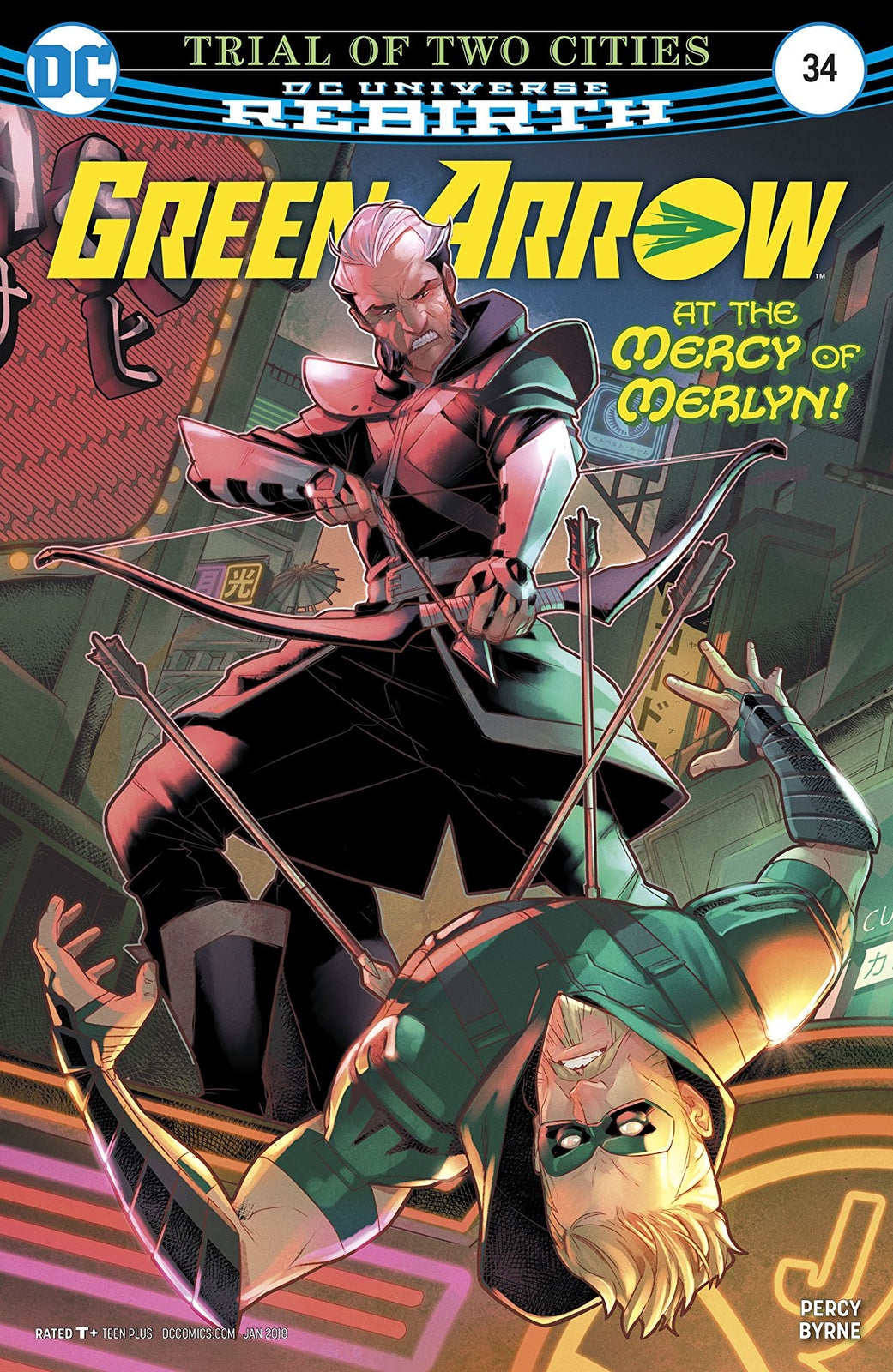 GREEN ARROW #34 MAIN COVER REBIRTH DC NM