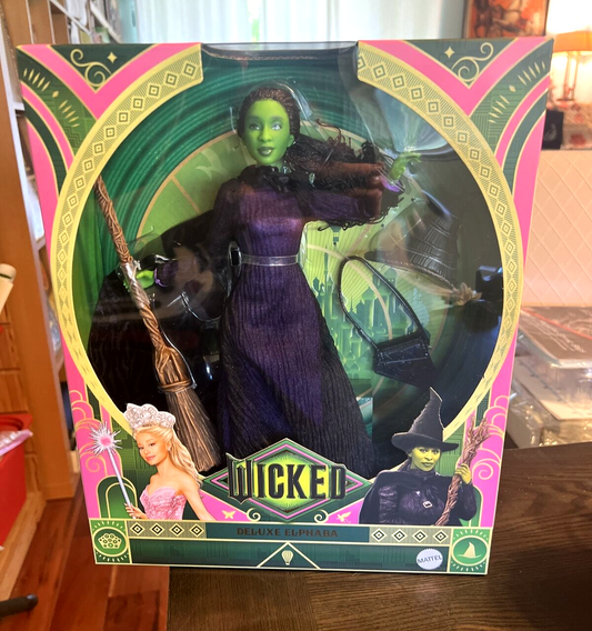 MATTEL WICKED MOVIE DELUXE ELPHABA 11.5 INCH FASHION DOLL URL ERROR BOX MISPRINT