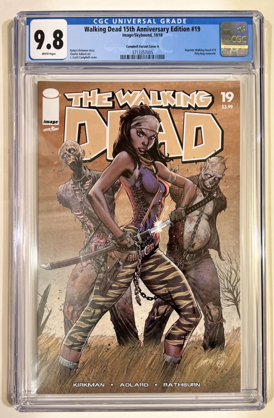WALKING DEAD #19 1st MICHONNE J Scott Campbell CVR A 15th ann CGC 9.8 IMAGE 2018
