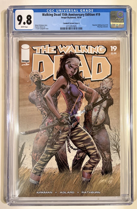WALKING DEAD #19 1st MICHONNE J Scott Campbell CVR A 15th ann CGC 9.8 IMAGE 2018