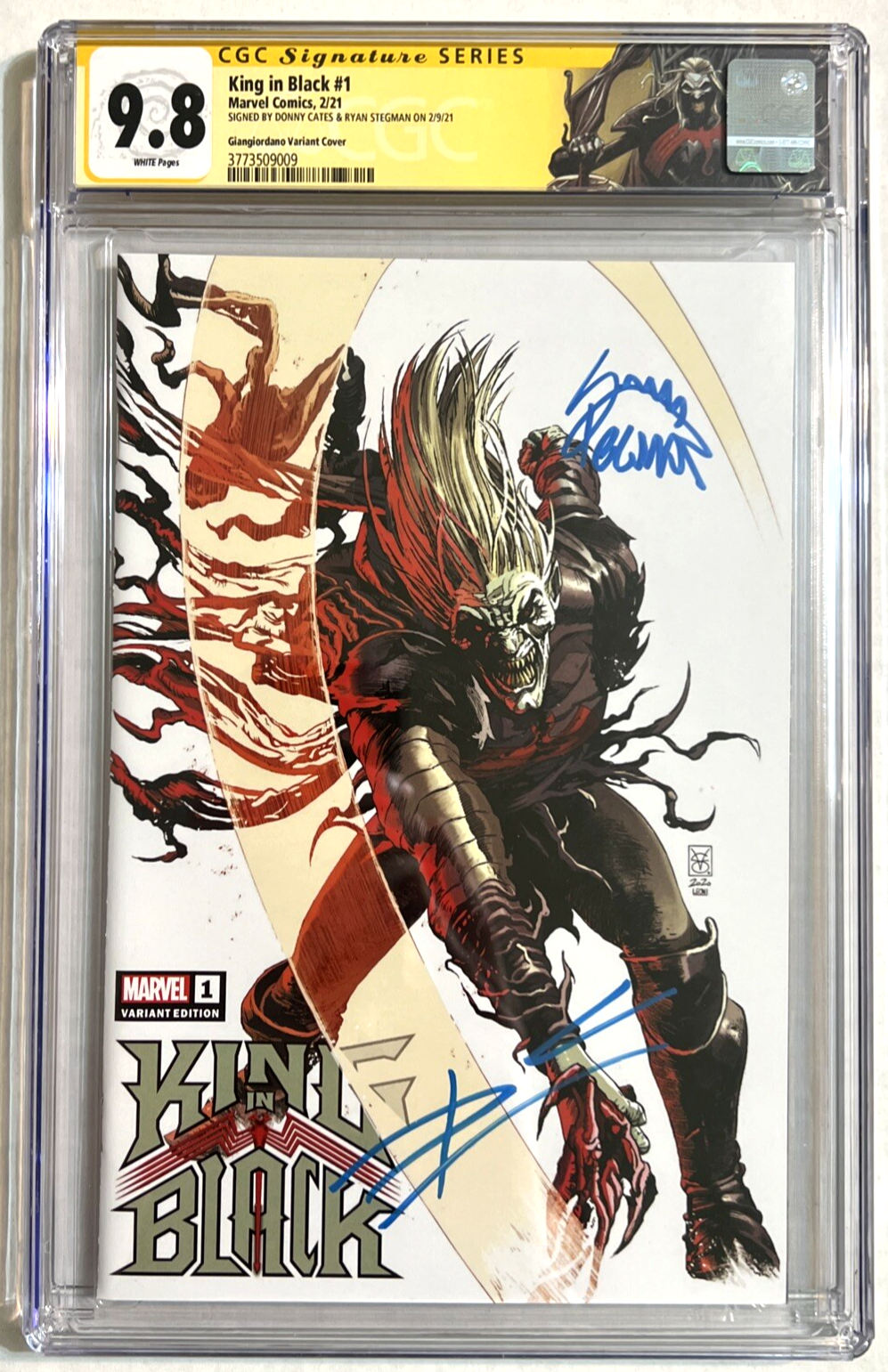 KING IN BLACK #1 CGC 9.8 SIGNATURE SERIES DONNY CATES RYAN STEGMAN THOR #337 VAR